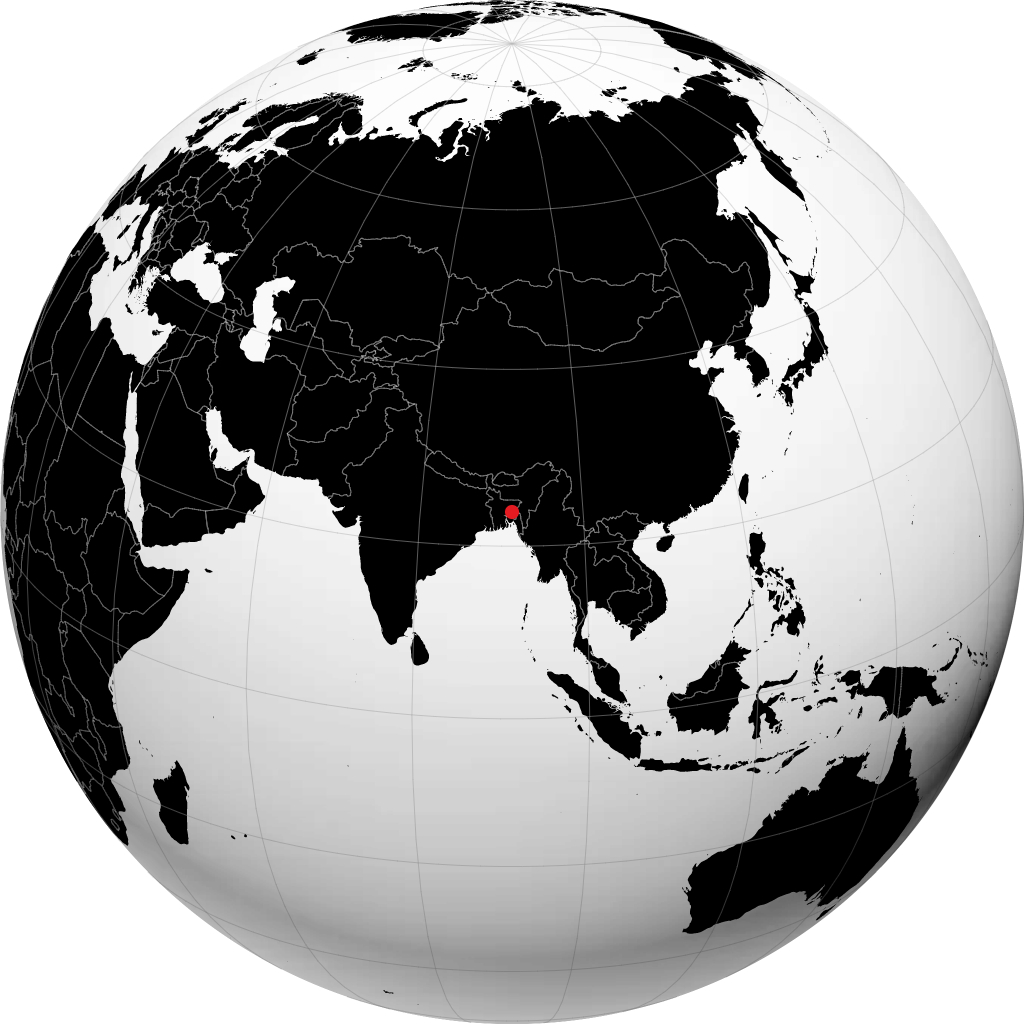 ग्लोब पर अगरतला