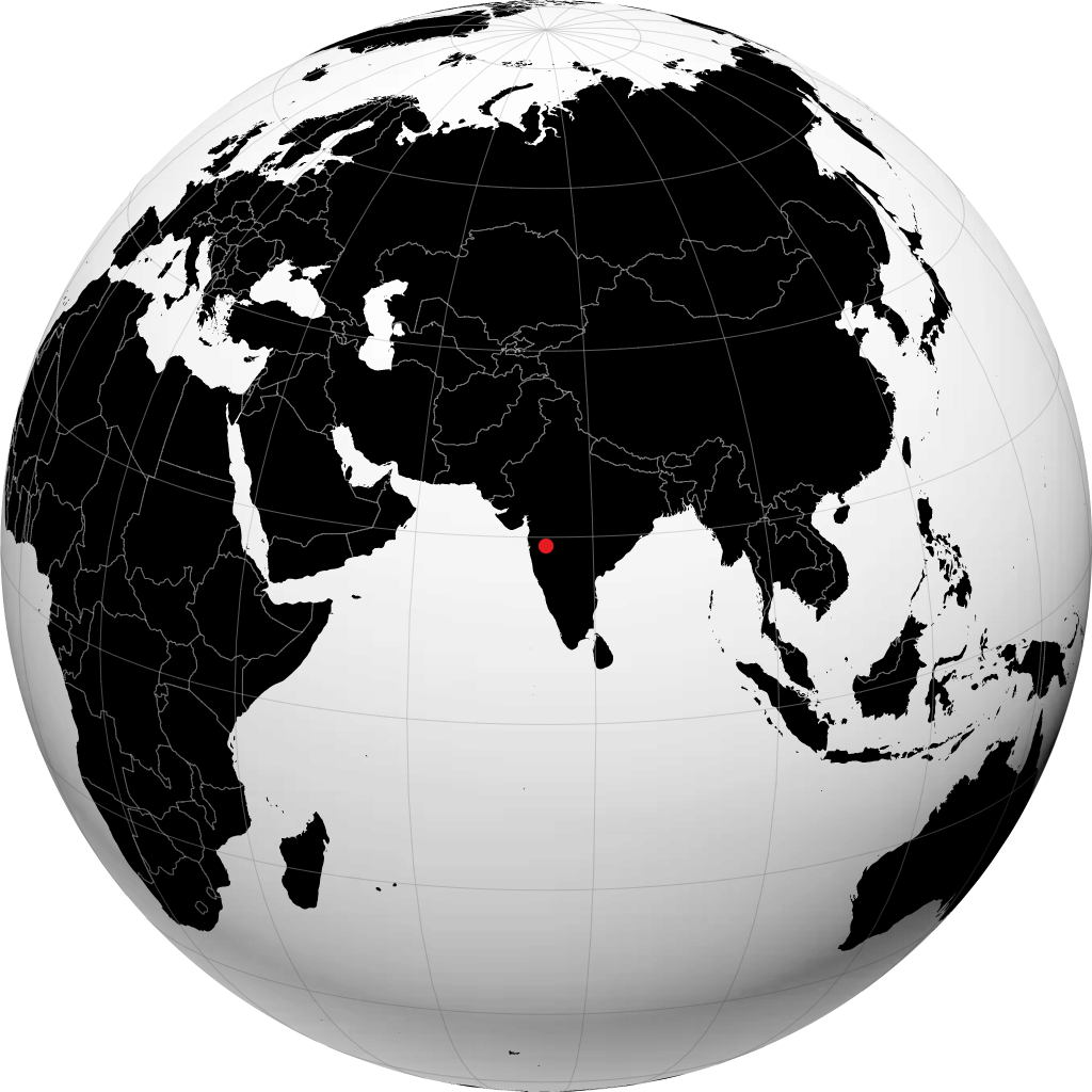 ग्लोब पर अहमदनगर
