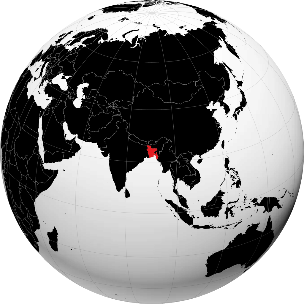 ग्लोब पर बांग्लादेश