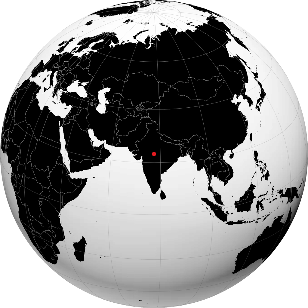 ग्लोब पर भोपाल