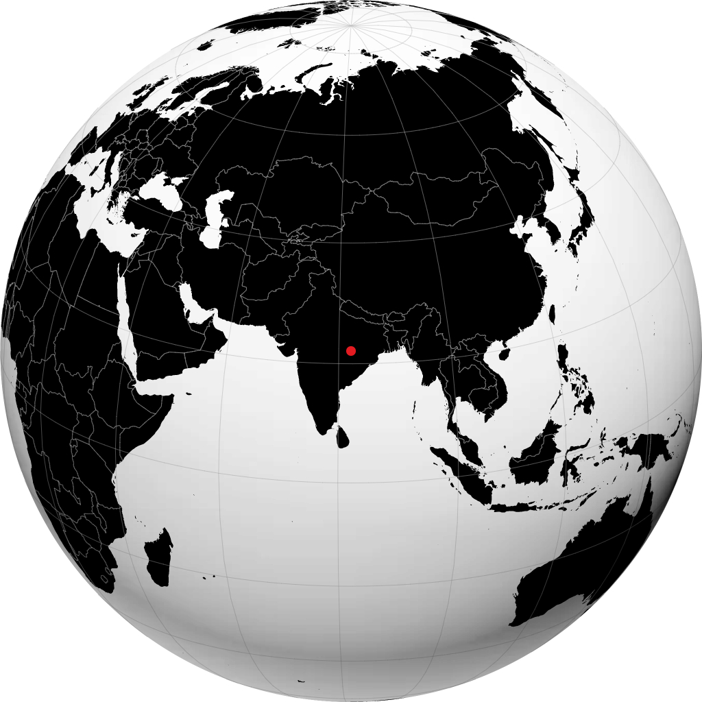 ग्लोब पर बिलासपुर