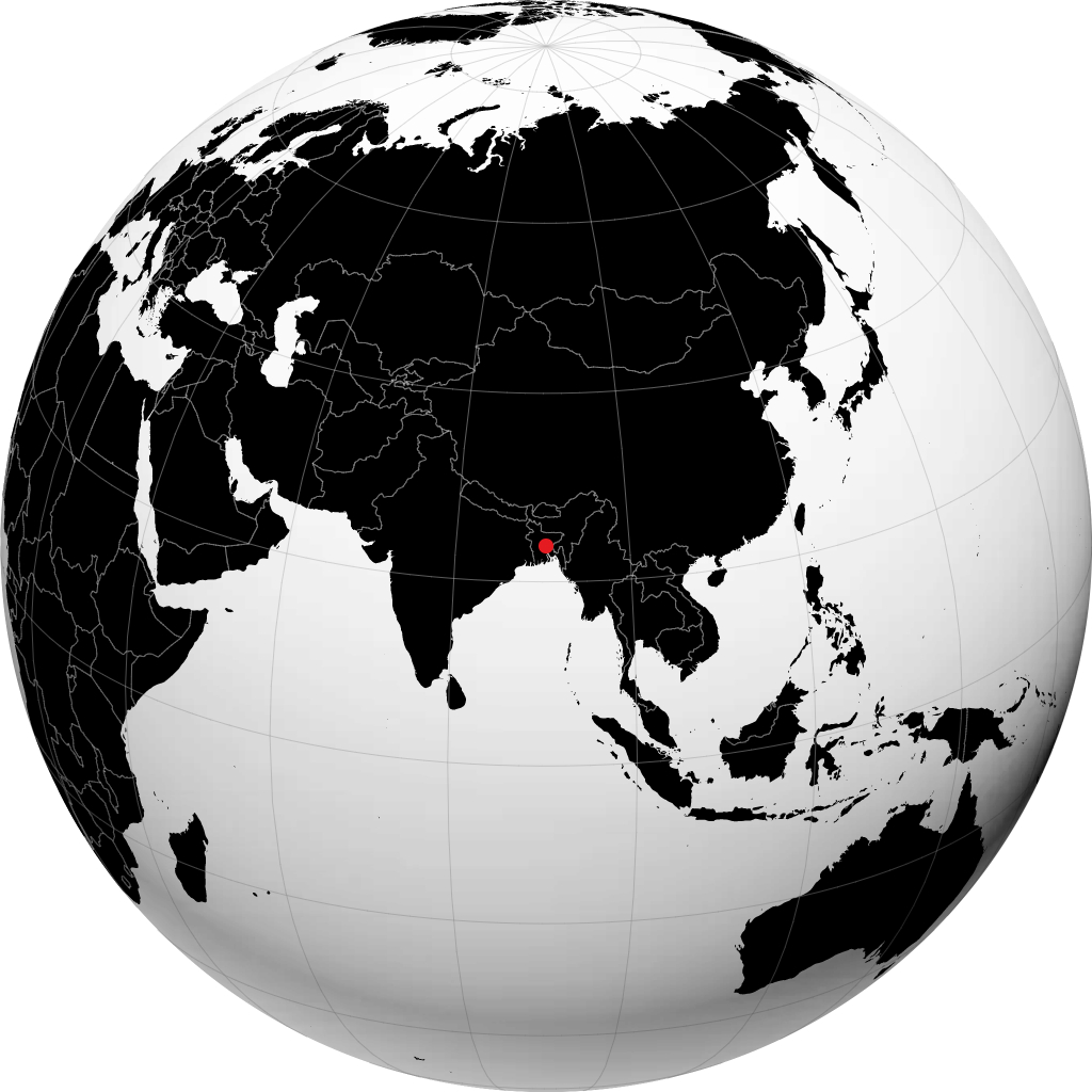 ग्लोब पर ढाका