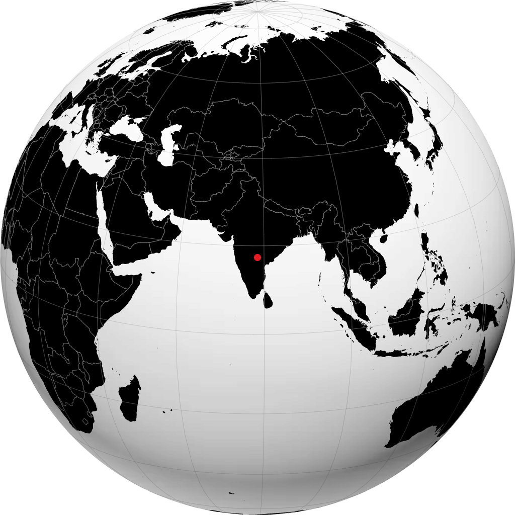 ग्लोब पर हैदराबाद