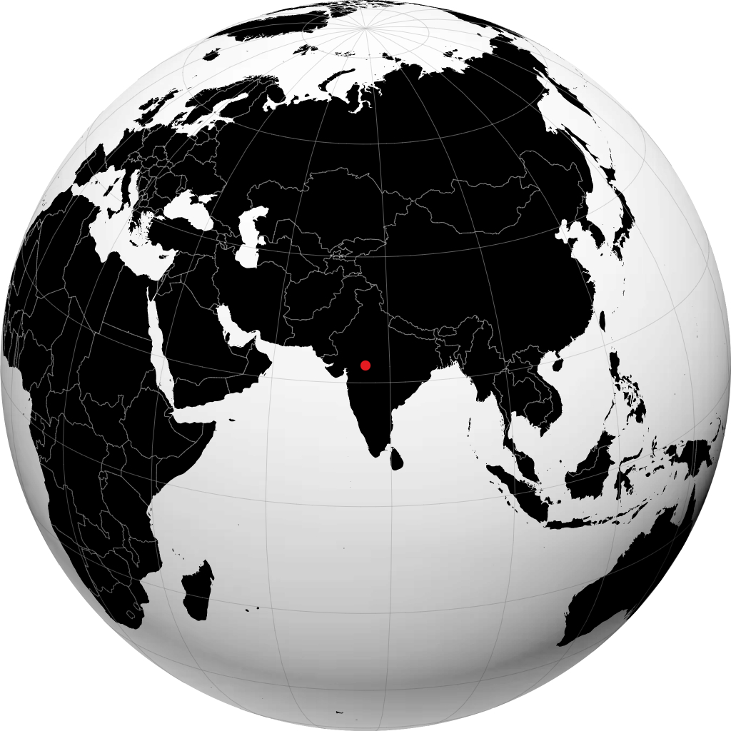 ग्लोब पर इंदौर