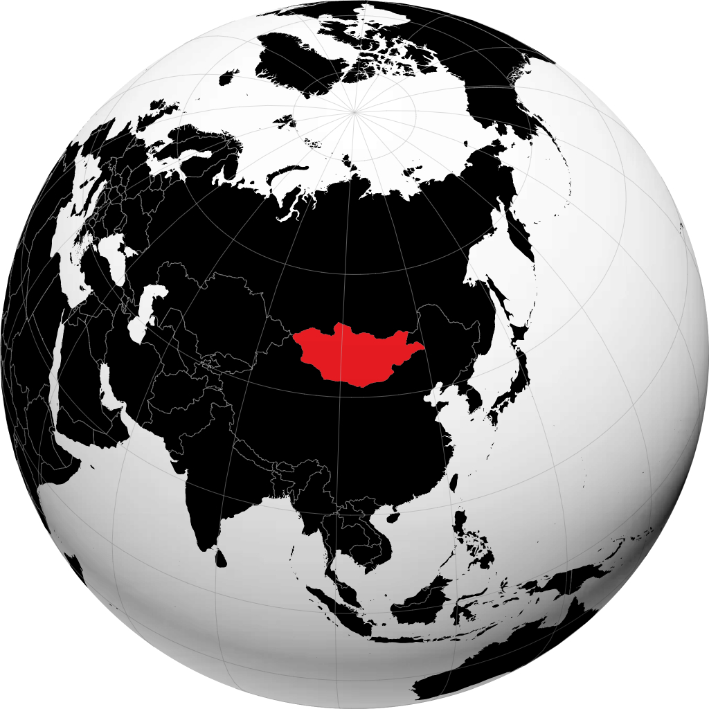 ग्लोब पर मंगोलिया