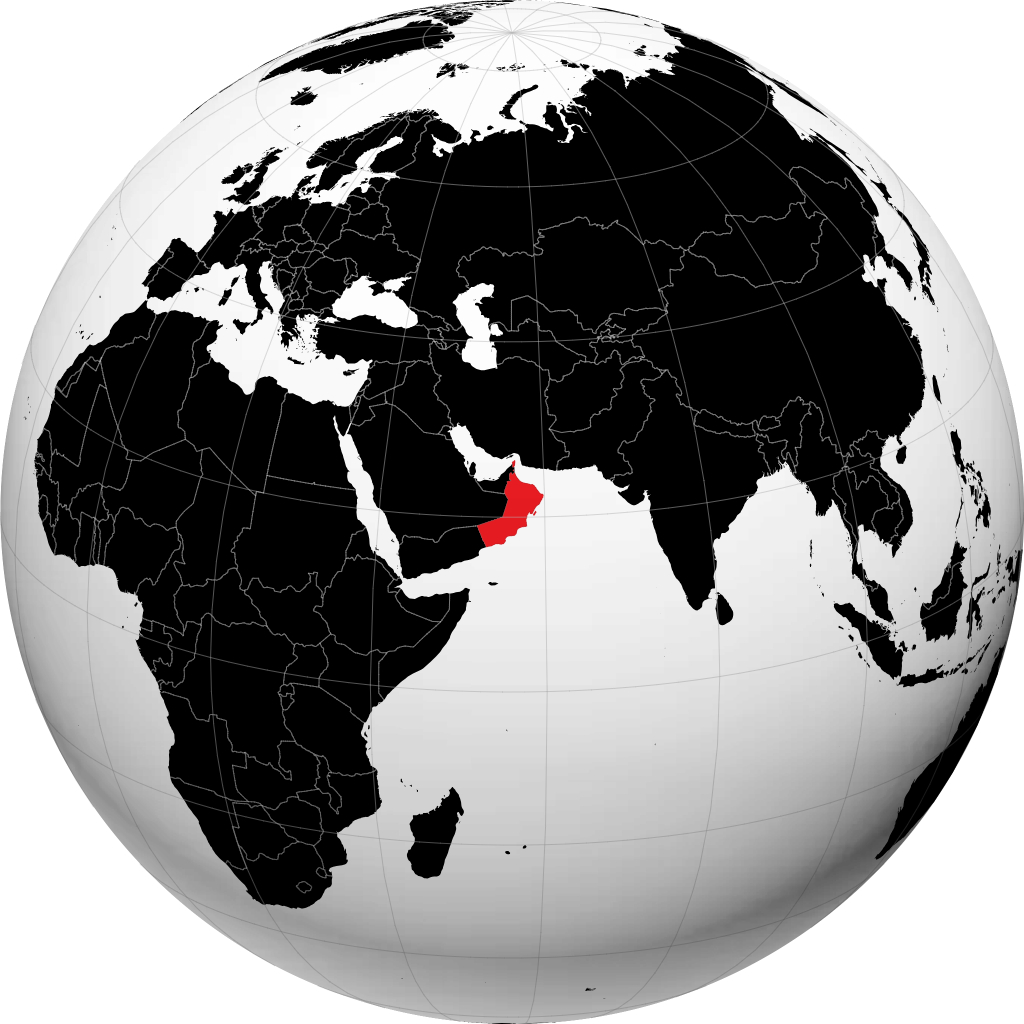 ग्लोब पर ओमान