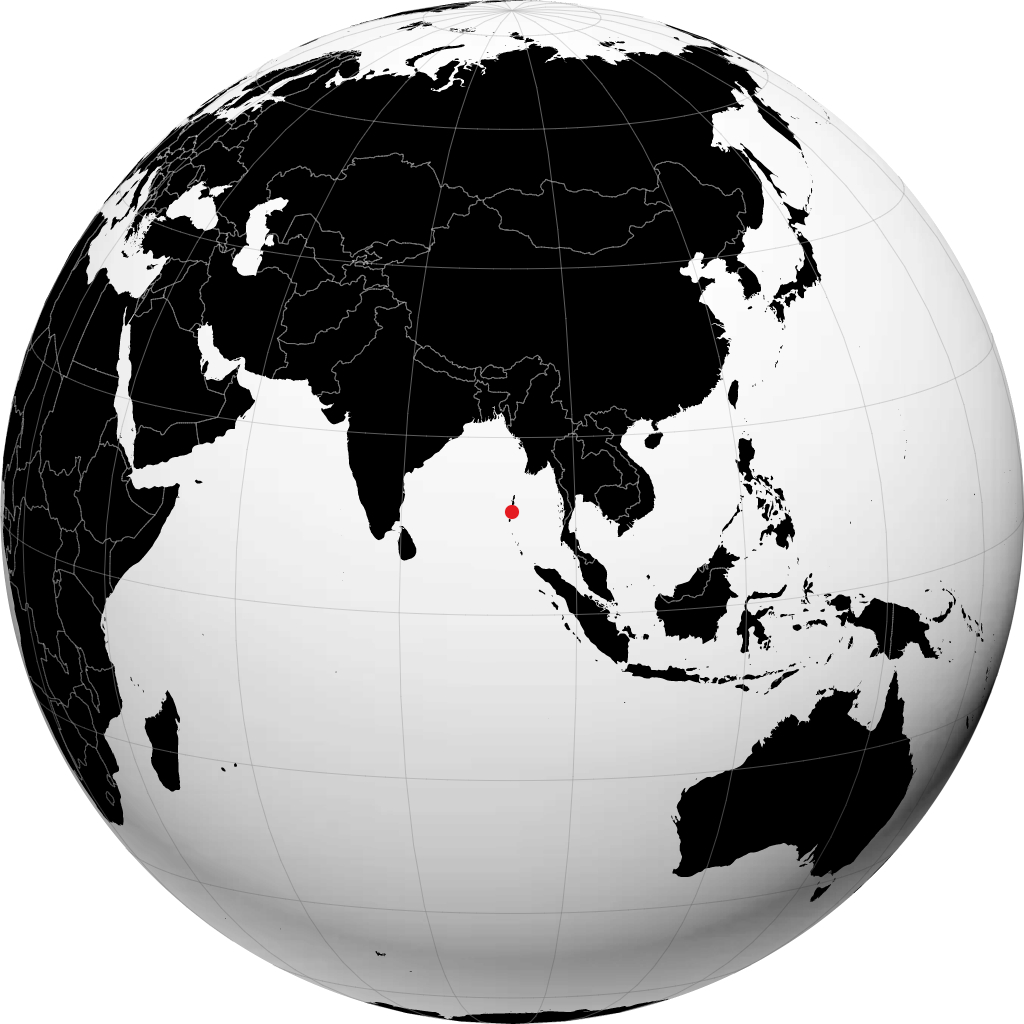 ग्लोब पर पोर्ट ब्लेयर