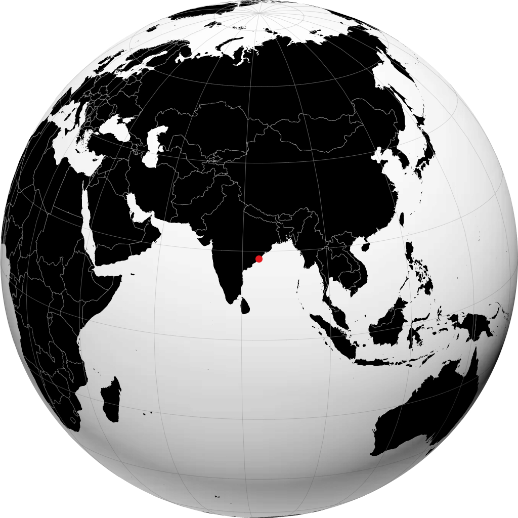 ग्लोब पर श्रीकाकुलम