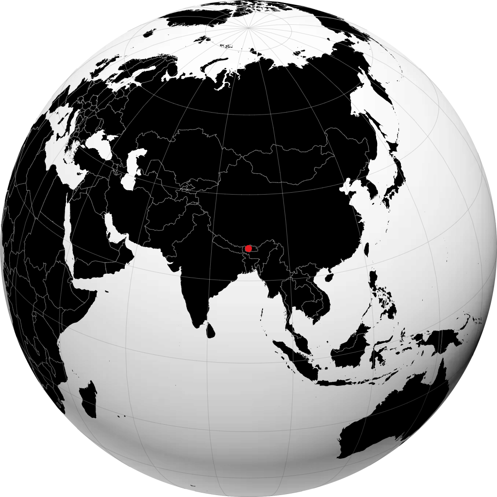 ग्लोब पर थिम्फू