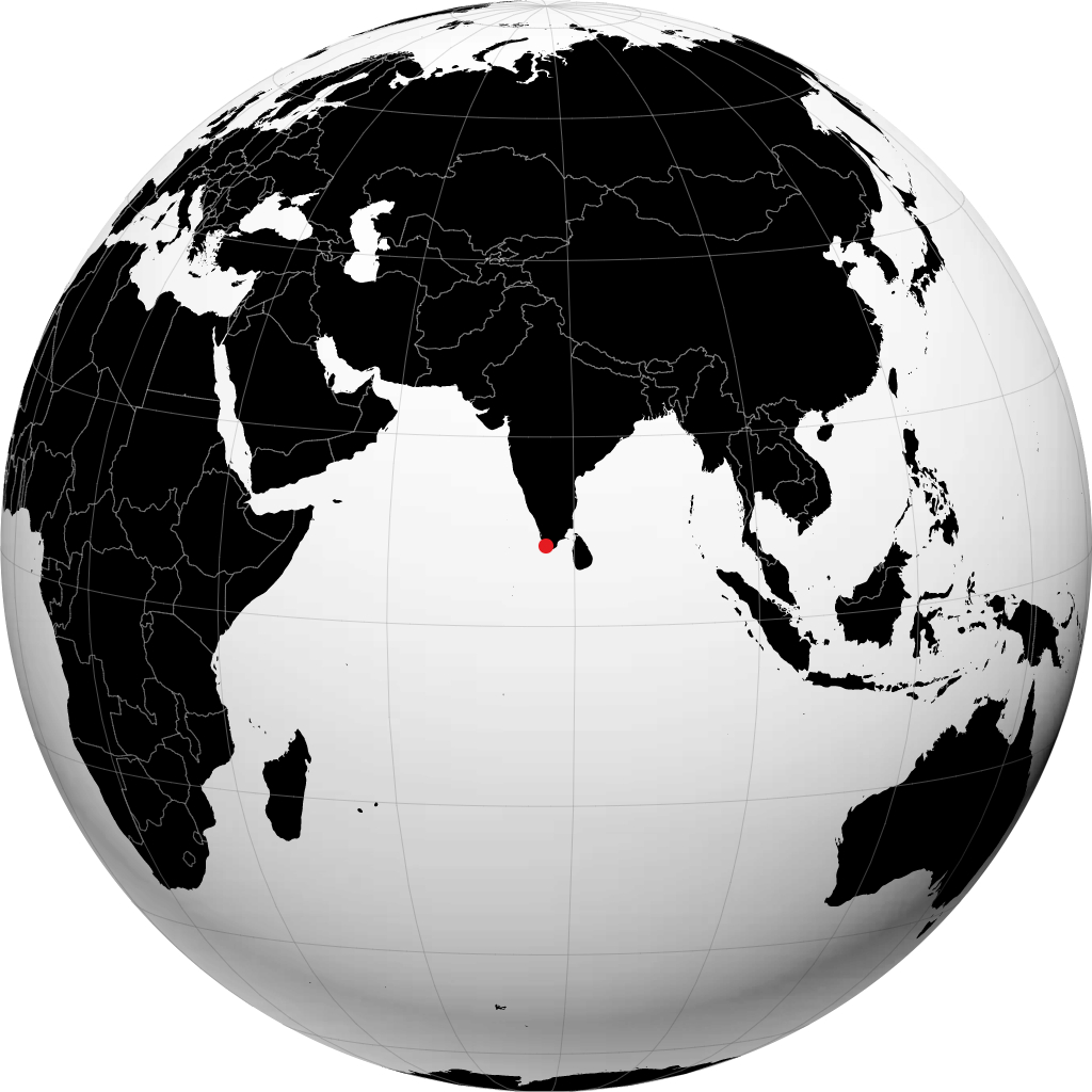 ग्लोब पर तिरुवनंतपुरम
